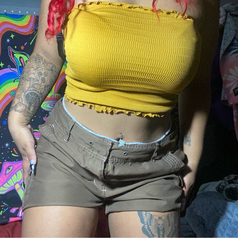 brown ‘Passports’ shorts